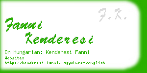 fanni kenderesi business card